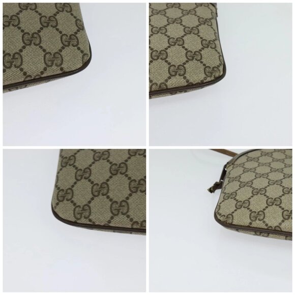 GUCCI GG Supreme Web Sherry Line Bag PVC Beige Gold 904 02 047 Auth th5842 - Picture 16 of 16